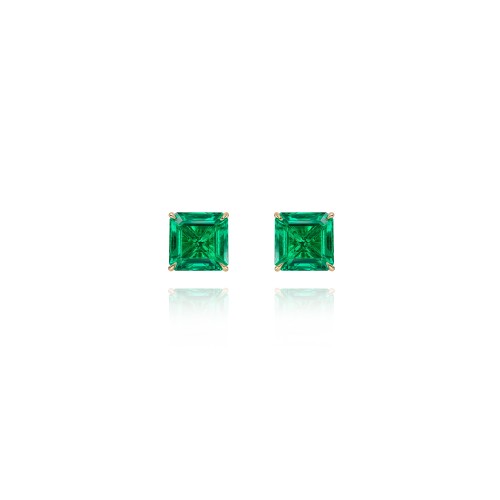 Earrings/Studs 18-carat Yellow gold with Emerald