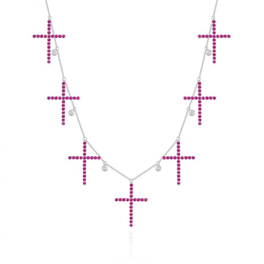 Necklace, 18-carat white gold with diamonds