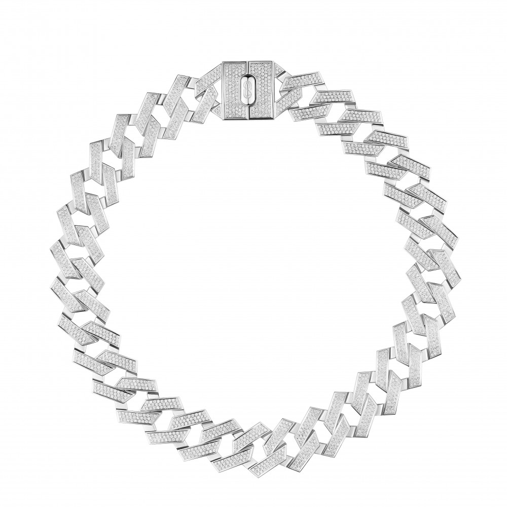 Choker, 18-carat white gold with diamonds