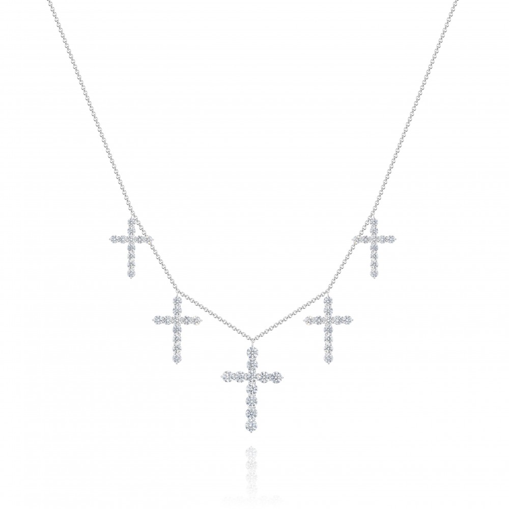 Necklace, 18-carat white gold with diamonds