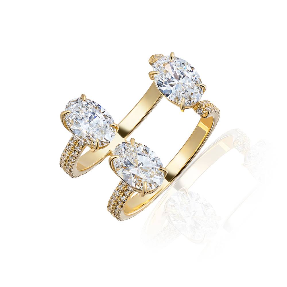 Ring, 18-carat yellow gold with diamonds