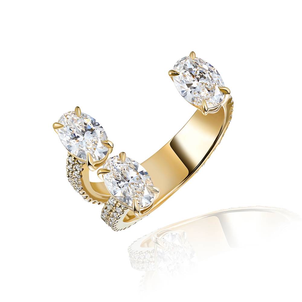 Ring, 18-carat yellow gold with diamonds