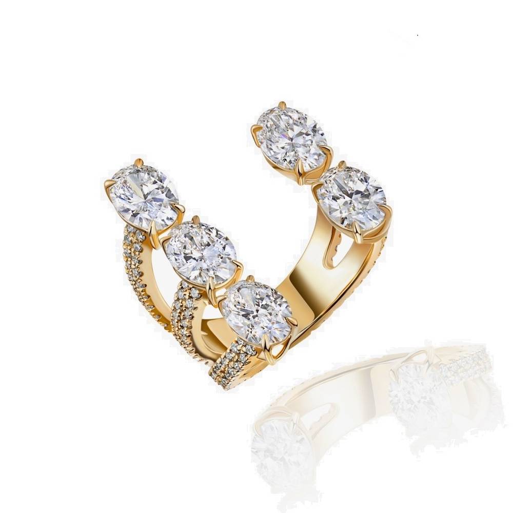 Ring, 18-carat yellow gold with diamonds