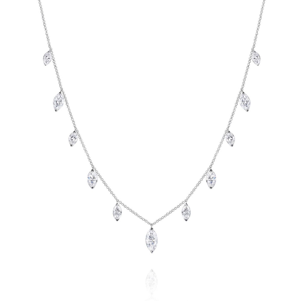 Necklace, 18-carat white gold with diamonds